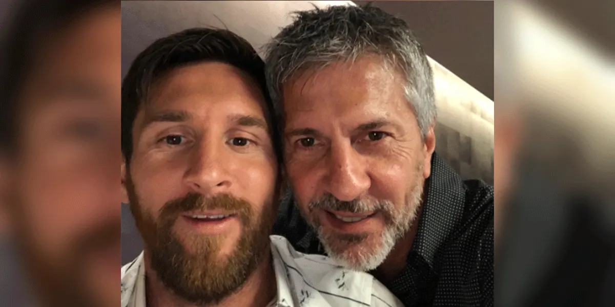 Lionel Messi bersama ayahnya, Jorge Messi.
