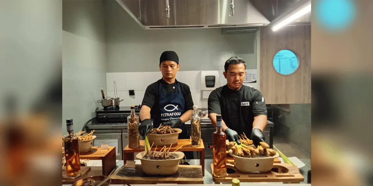 Sajian aneka sate Nusantara dalam rangkaian kuliner perayaan HUT ke-81 Kemerdekaan Republik Indonesia Yang Digelar di HARRIS Puri Mansion Jakarta, Jumat (7/8/2026).