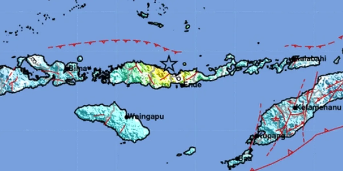 Pusat gempa di Nusa Tenggara Timur.