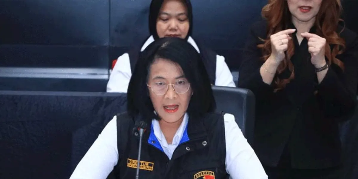 Direktur Tindak Pidana PPA-PPO Bareskrim Polri Brigjen Pol. Nurul Azizah memberikan keterangan pers di Jakarta, Rabu (19/8/2026).