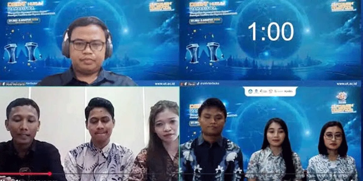 Tangkapan layar Lomba Debat Hukum secara online.