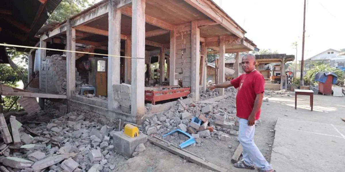 Kondisi rumah yang terdampak gempa M 7,7 Flores di Desa Peozaka Ramba, Kecamatan Ende, Kabupaten Ende, Nusa Tenggara Timur, Rabu (19/8/2026).
