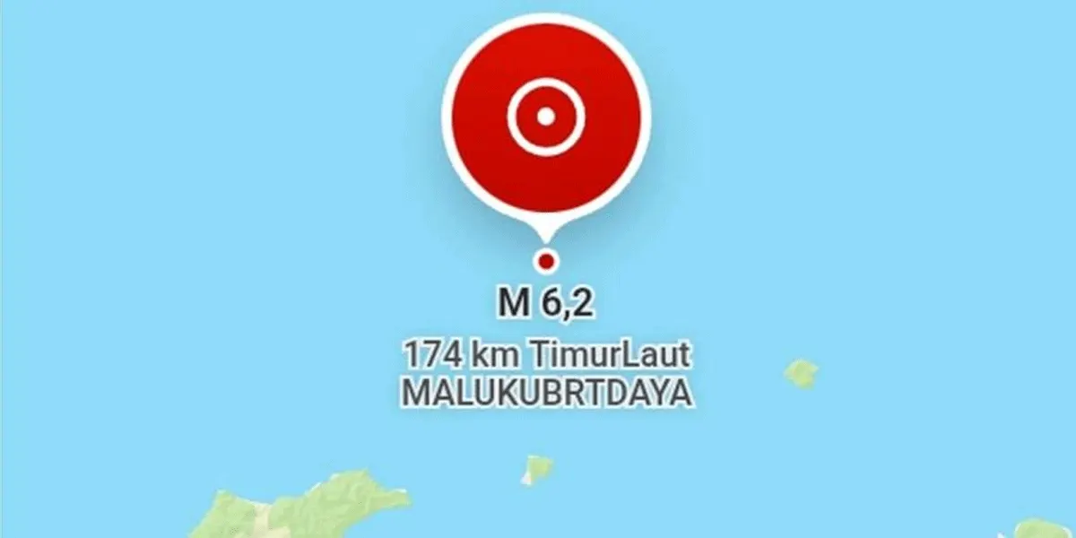 Pusat gempa di Maluku Barat Daya.