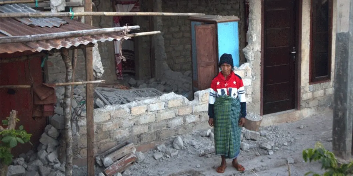 Kerusakan rumah warga di Desa Desa Coal, Kecamatan Kuwus, Manggarai Barat terdampak gempa M 7,7 NTT.