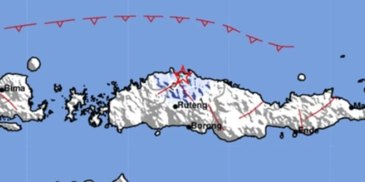 Pusat gempa di Manggarai, Nusa Tenggara Timur (NTT).