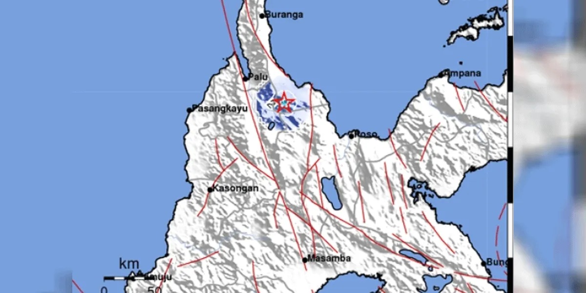 Pusat gempa di Sigi.