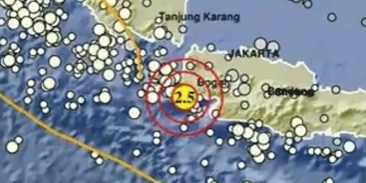 Pusat gempa di Muarabinuangeun, Banten.