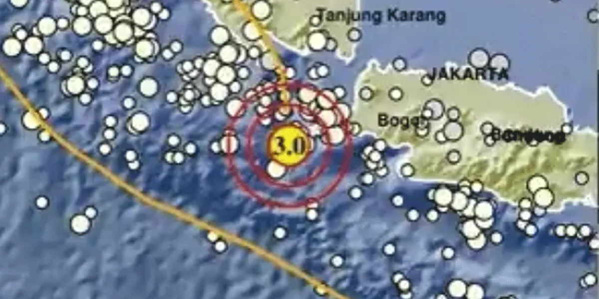 Pusat gempa di Barat Daya Sumur, Banten.