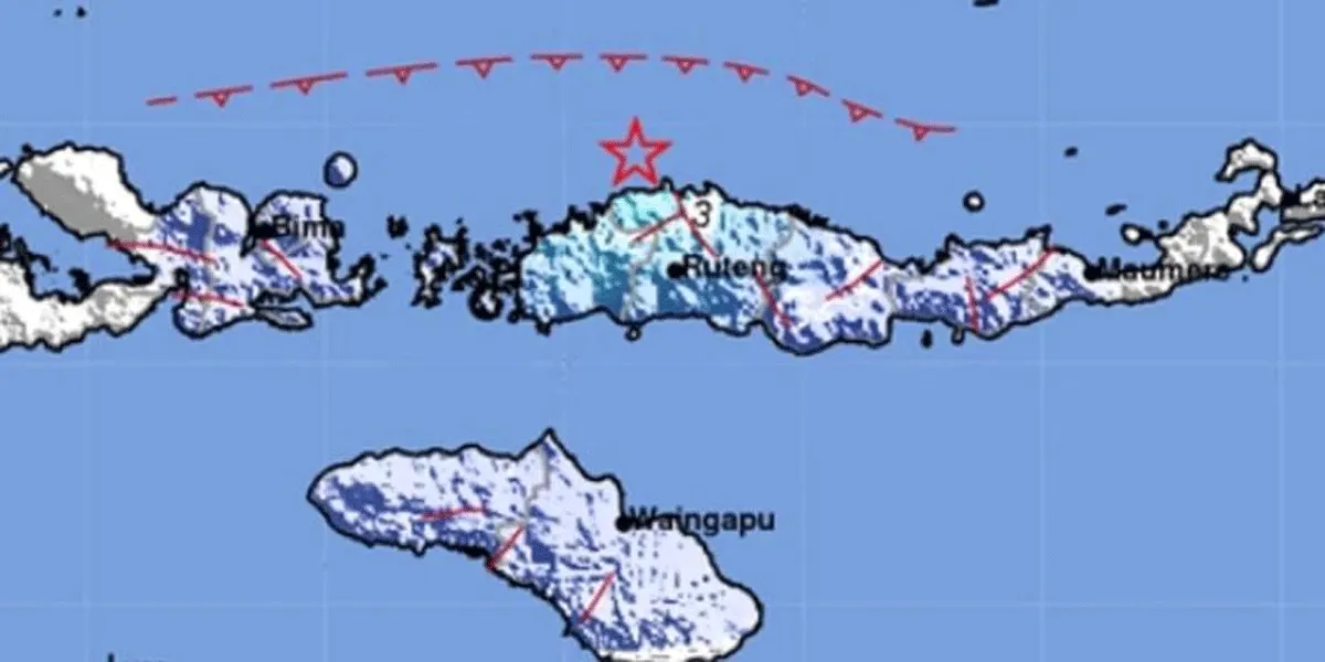 Pusat gempa di Manggarai.