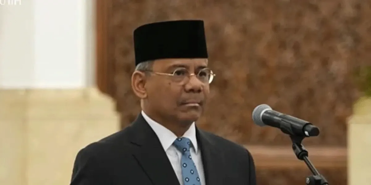 Menteri Keuangan Suahasil Nazara saat resmi dilantik oleh Presiden Prabowo Subianto.