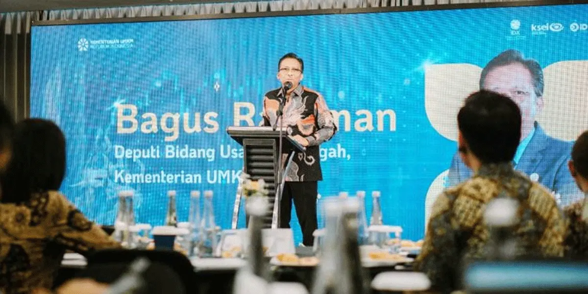 Deputi Bidang Usaha Menengah Kementerian UMKM, Bagus Rachman menyampaikan bahwa Kementerian UMKM terus mendorong usaha menengah naik kelas dan memperluas akses pembiayaan melalui pasar modal.