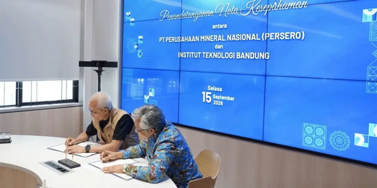 Nota Kesepahaman (MoU) antara PT Perusahaan Mineral Nasional (Persero) atau PERMINAS dengan Institut Teknologi Bandung (ITB) di Ruang Rapim A, Gedung Rektorat ITB, Jalan Tamansari, Kota Bandung, Provinsi Jawa Barat, Selasa (15/9/2026).