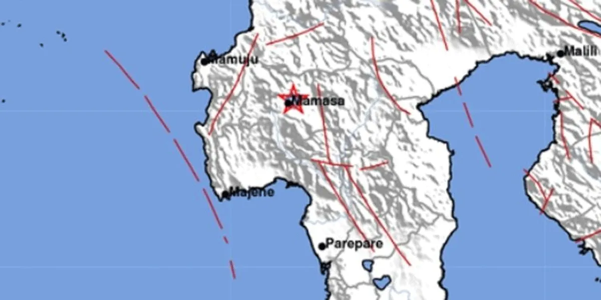 Pusat gempa di Mamasa.