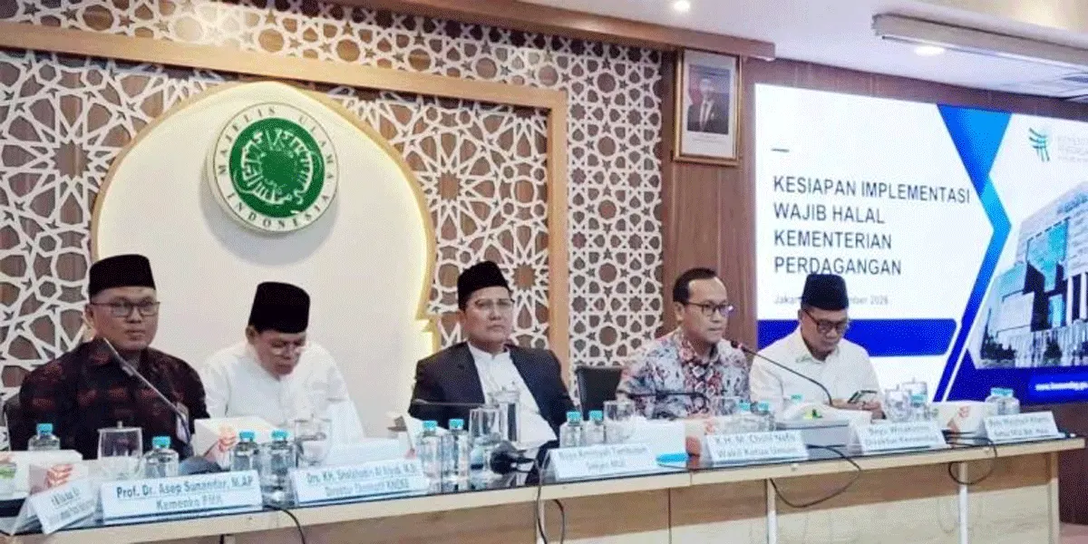 Forum Tukar Pikiran tentang Wajib Halal Oktober 2026 (WHO 2026) yang berlangsung di Kantor Majelis Ulama Indonesia (MUI) Pusat, Jakarta, Kamis (24/9/2026).