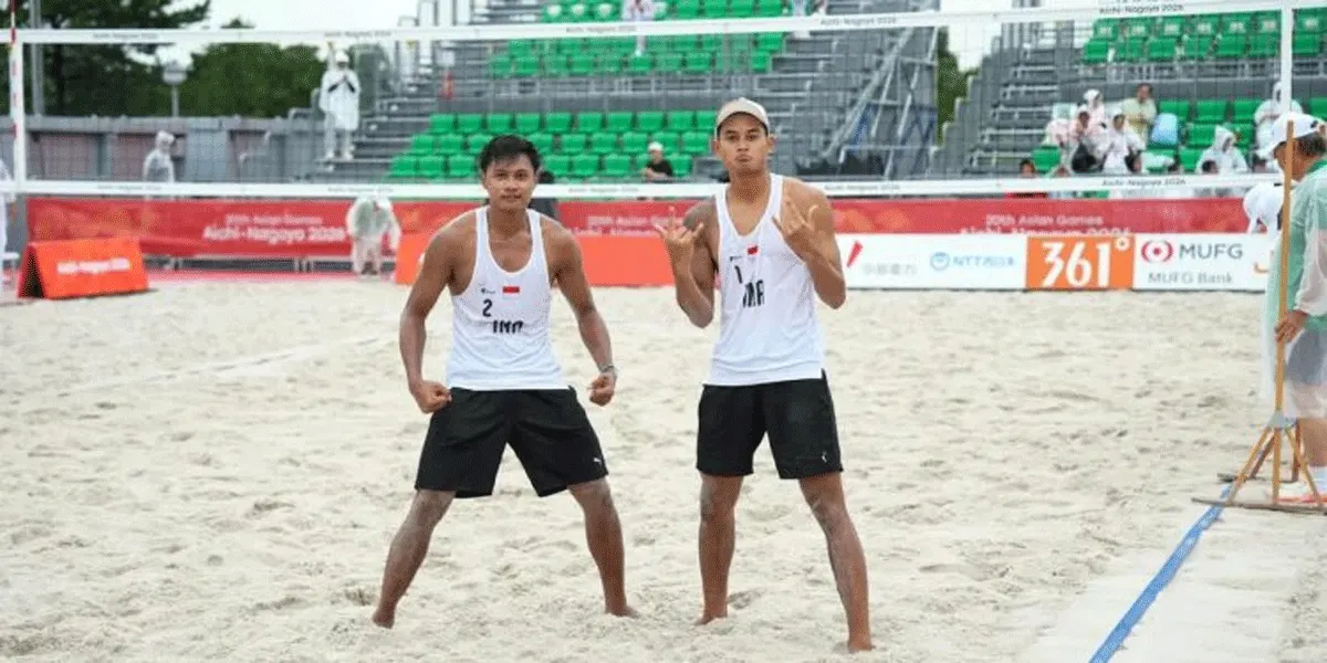 Voli pantai putra Tim Indonesia yang diperkuat Bintang Akbar dan Sofyan Rachman meraih medali perak pada Asian Games Aichi-Nagoya 2026.